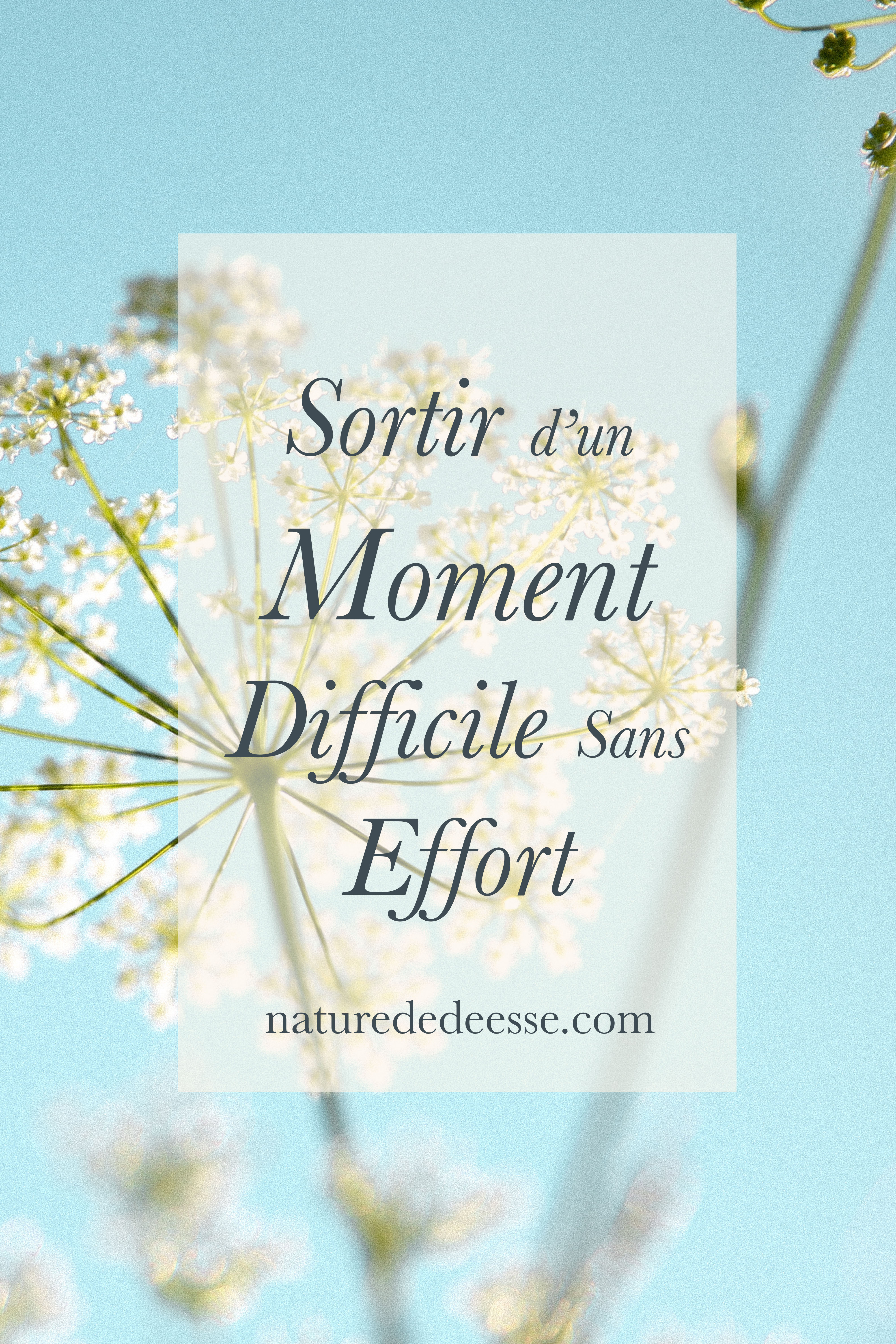 Comment sortir d'un moment difficile sans effort - Nature de déesse