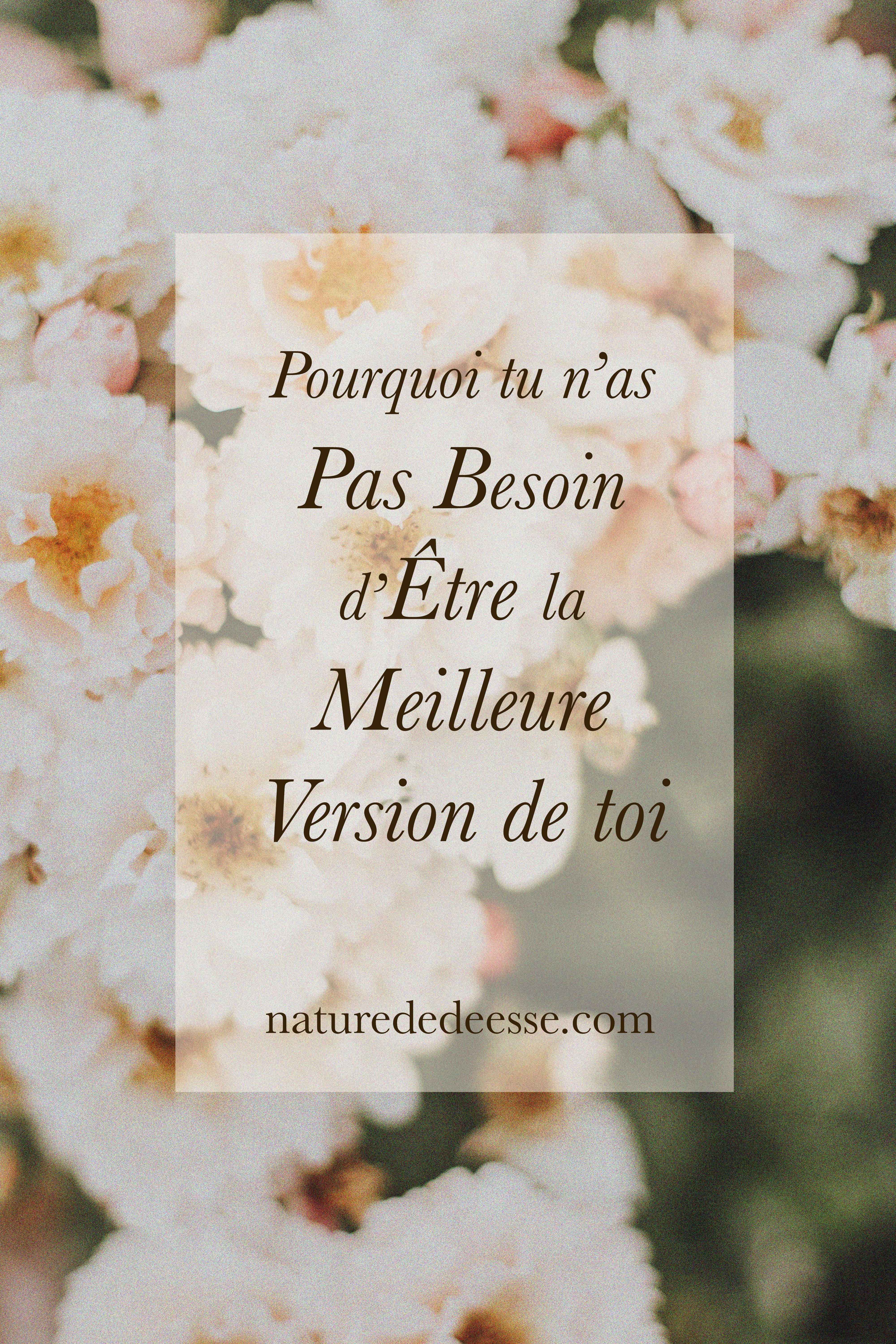 Pourquoi tu n’as pas besoin d’être la meilleure version de toi-même - Nature de déesse